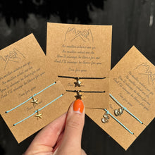 Load image into Gallery viewer, Tie on gold charm bracelets