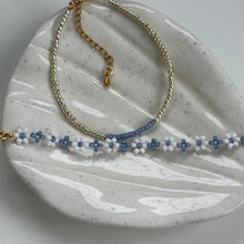 Load image into Gallery viewer, Gold bracelets with coloured accents (blues & greens)