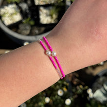 Load image into Gallery viewer, Set of 2 hot pink bead bracelets