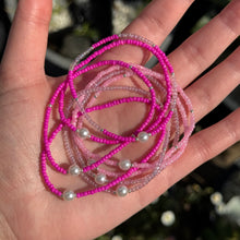 Load image into Gallery viewer, Set of 2 hot pink bead bracelets