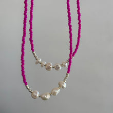 Load image into Gallery viewer, Pink freshwater pearl necklace & bracelet set