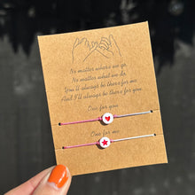 Load image into Gallery viewer, Tie on friendship bracelets with coloured stars