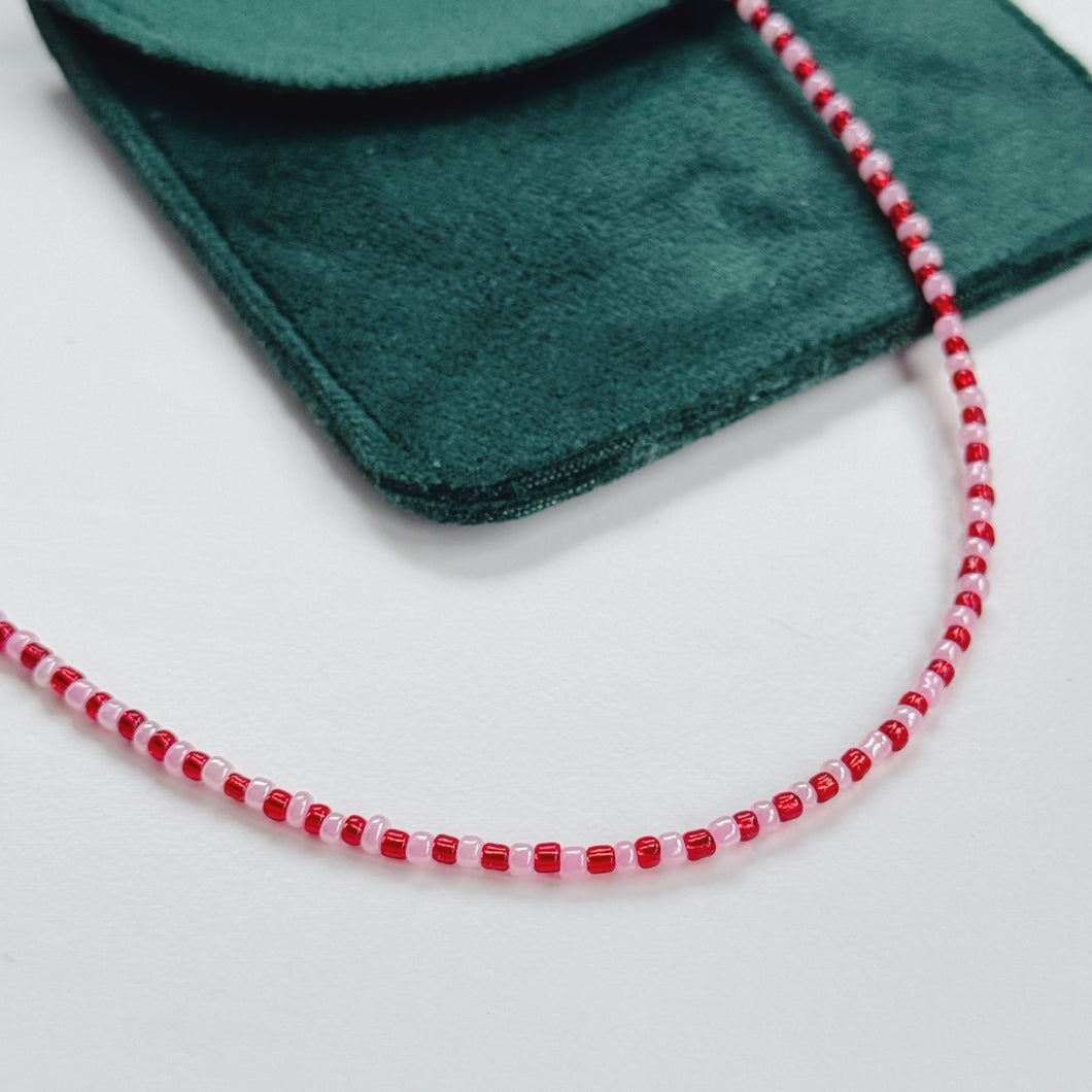 Lovers seed bead necklace