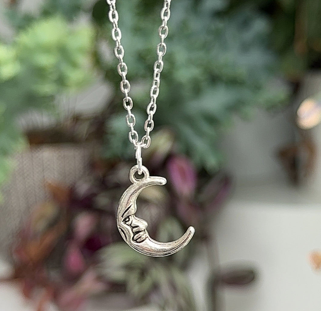 Moon charm necklace