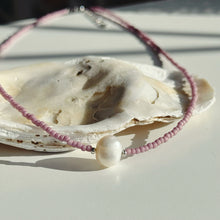 Load image into Gallery viewer, Glass bead necklaces with genuine freshwater pearls
