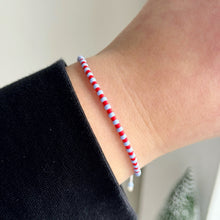 Load image into Gallery viewer, Red &amp; blue adjustable bracelet
