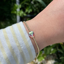 Load image into Gallery viewer, Iridescent glass heart bracelet
