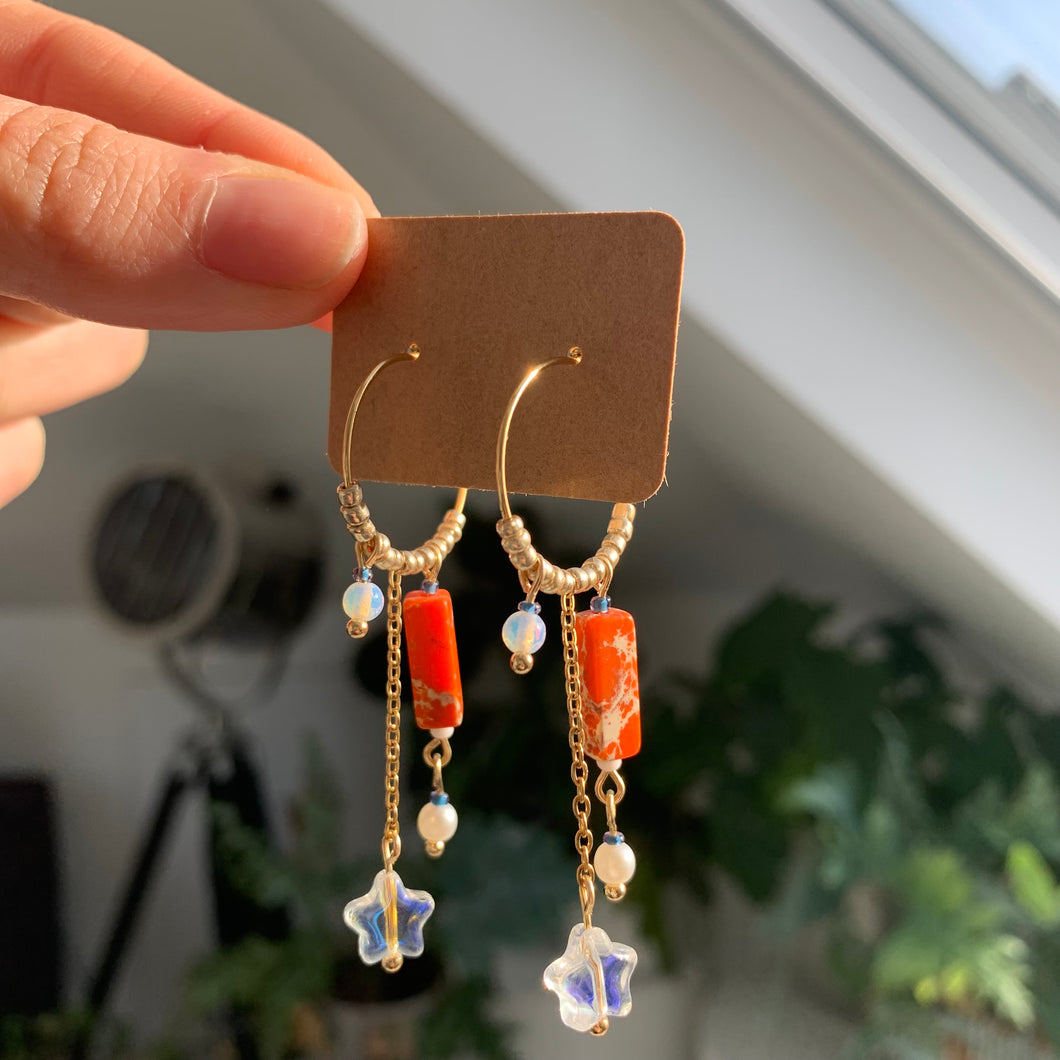 Sunset star Lara style earrings