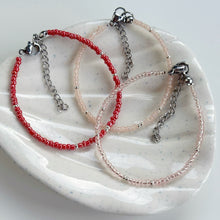 Load image into Gallery viewer, Galentines bead bracelets - silver finish
