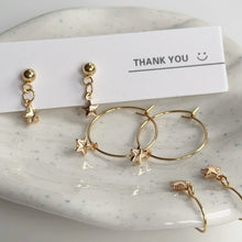 Load image into Gallery viewer, Gold star puff earrings
