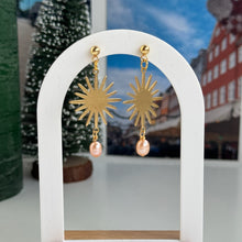 Load image into Gallery viewer, Sunny peach freshwater pearl dangles
