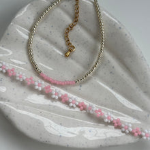 Load image into Gallery viewer, Gold bracelets with coloured accents (pinks, purples &amp; reds)
