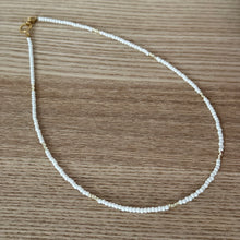 Load image into Gallery viewer, White and gold bead necklace
