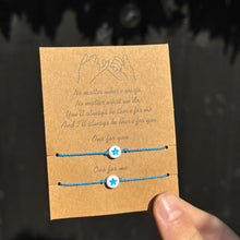 Load image into Gallery viewer, Tie on friendship bracelets with coloured stars
