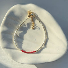 Load image into Gallery viewer, Gold bracelets with coloured accents (pinks, purples &amp; reds)
