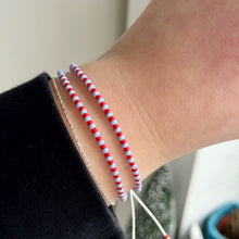 Load image into Gallery viewer, Red &amp; blue adjustable bracelet
