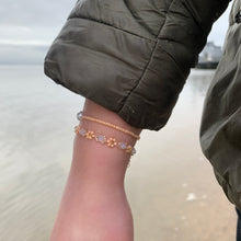 Load image into Gallery viewer, Coral glass bead and freshwater pearl bracelet
