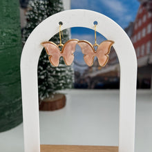 Load image into Gallery viewer, Peachy puff butterfly necklace and earring set
