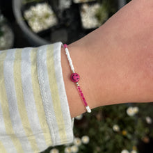 Load image into Gallery viewer, Hot pink smiley face bracelet
