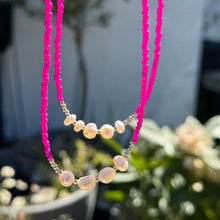 Load image into Gallery viewer, Pink freshwater pearl necklace &amp; bracelet set
