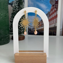 Load image into Gallery viewer, Sunny peach freshwater pearl dangles
