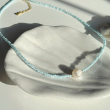 Load image into Gallery viewer, Gold and ocean blue necklaces
