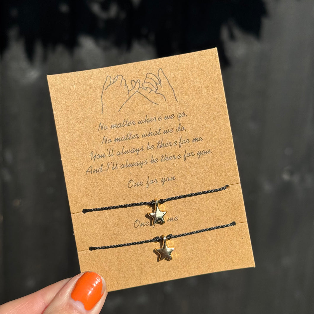 Tie on gold charm bracelets