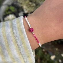Load image into Gallery viewer, Hot pink smiley face bracelet
