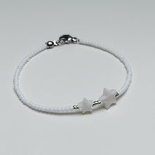 Load image into Gallery viewer, White and silver star bracelet
