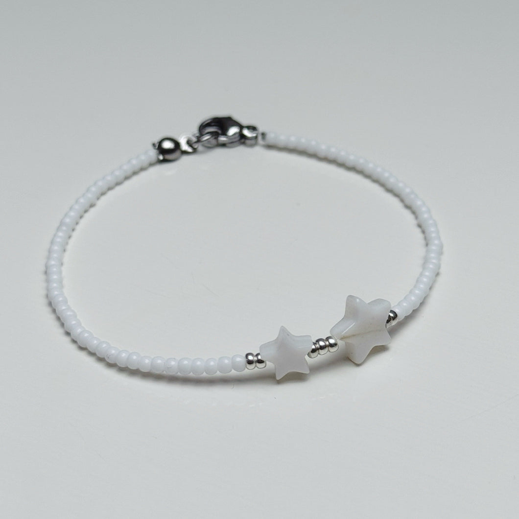 White and silver star bracelet