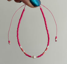 Load image into Gallery viewer, Pink pearl adjustable bracelet
