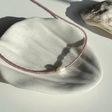 Load image into Gallery viewer, Glass bead necklaces with genuine freshwater pearls
