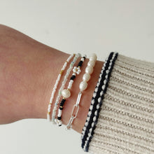 Load image into Gallery viewer, Genuine freshwater pearl and silver chain bracelet
