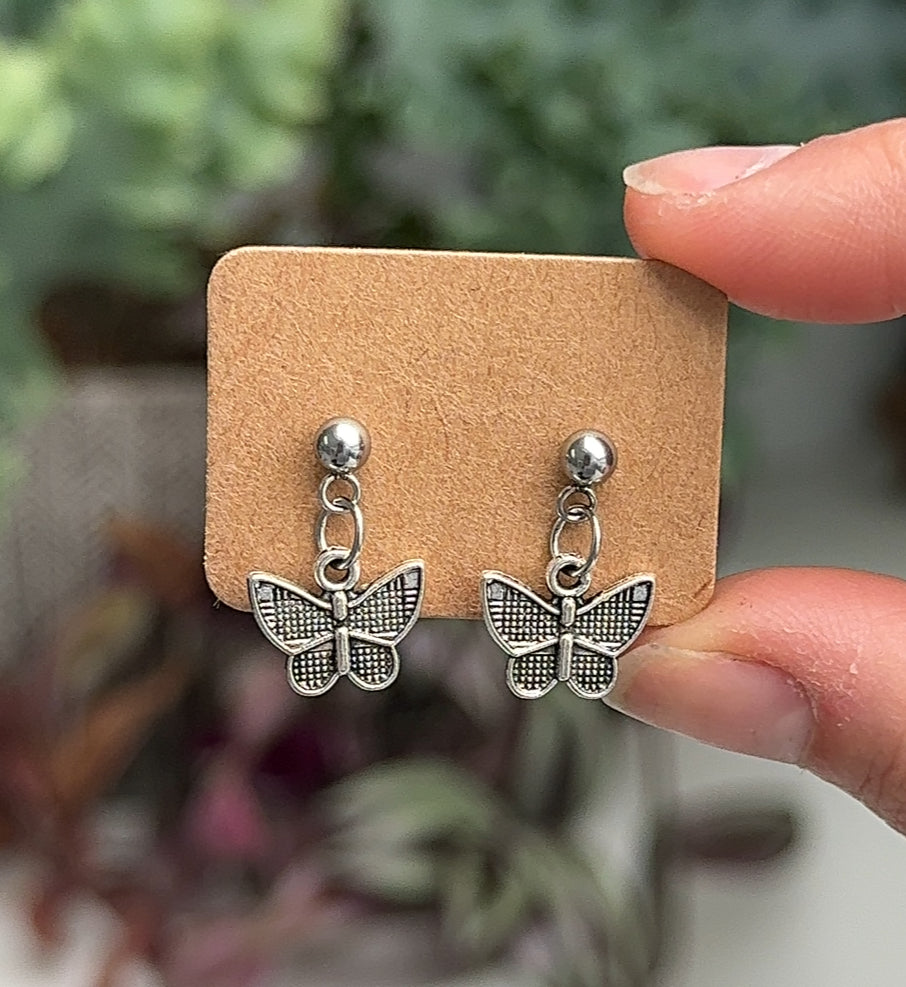 Butterfly charm earrings