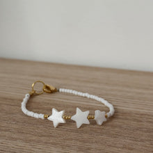 Load image into Gallery viewer, White and gold stars bracelet
