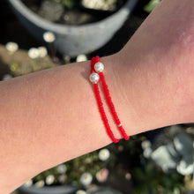 Load image into Gallery viewer, Set of 2 red bead bracelets
