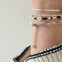 Load image into Gallery viewer, Genuine freshwater pearl and silver chain bracelet

