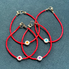 Load image into Gallery viewer, Red glass bead bracelets with star charms

