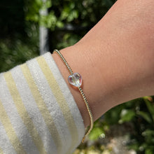 Load image into Gallery viewer, Iridescent glass heart bracelet
