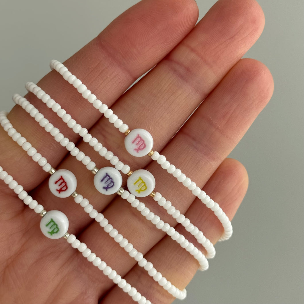Virgo star sign glass bead bracelet