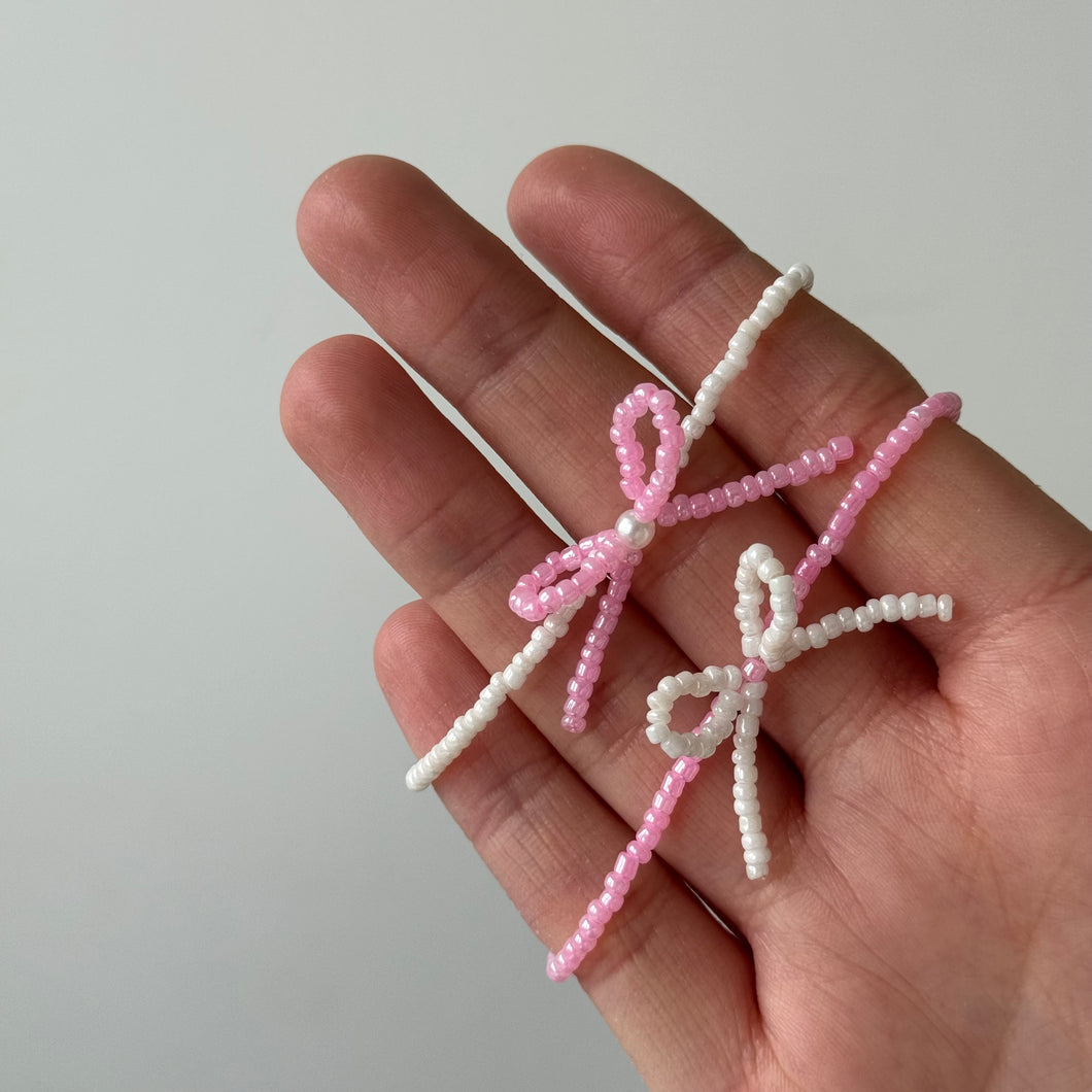 Bow beaded bracelet set of 2