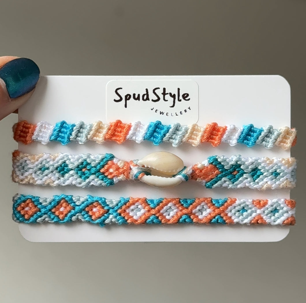 Coral reef bracelet set of 3