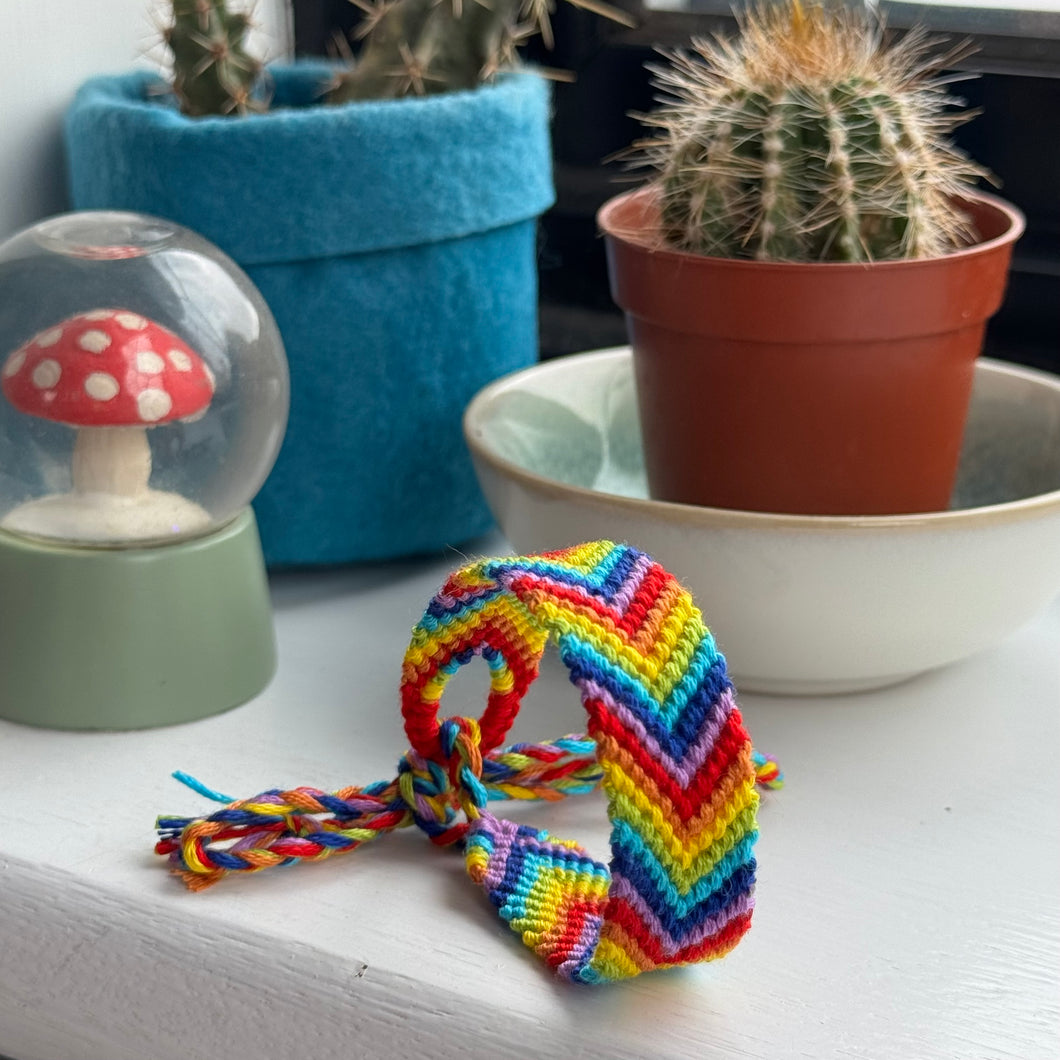 RAINBOW chevron tie on bracelet