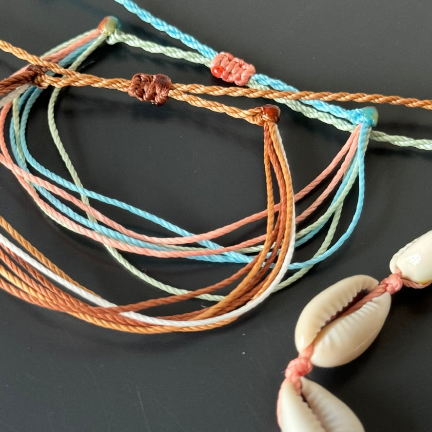 Wax string bracelets