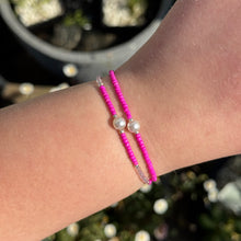 Load image into Gallery viewer, Set of 2 hot pink bead bracelets
