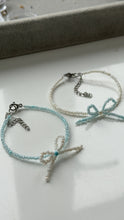 Load image into Gallery viewer, Baby blue bow bracelet set of 2
