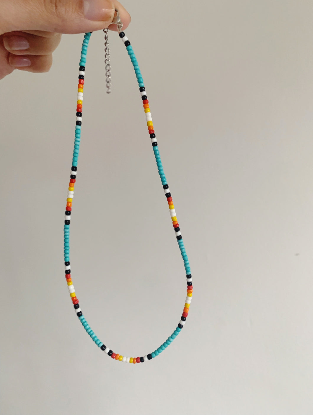 Blue sunset bead necklace