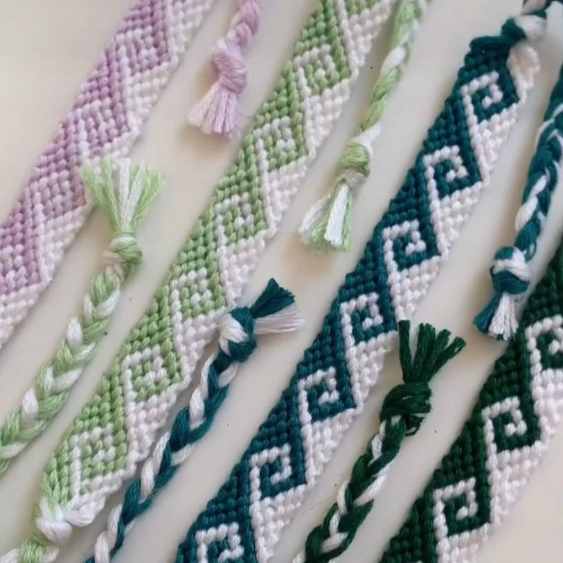Greek Wave Friendship Bracelet Pattern Greek Wave Thread Bracelet